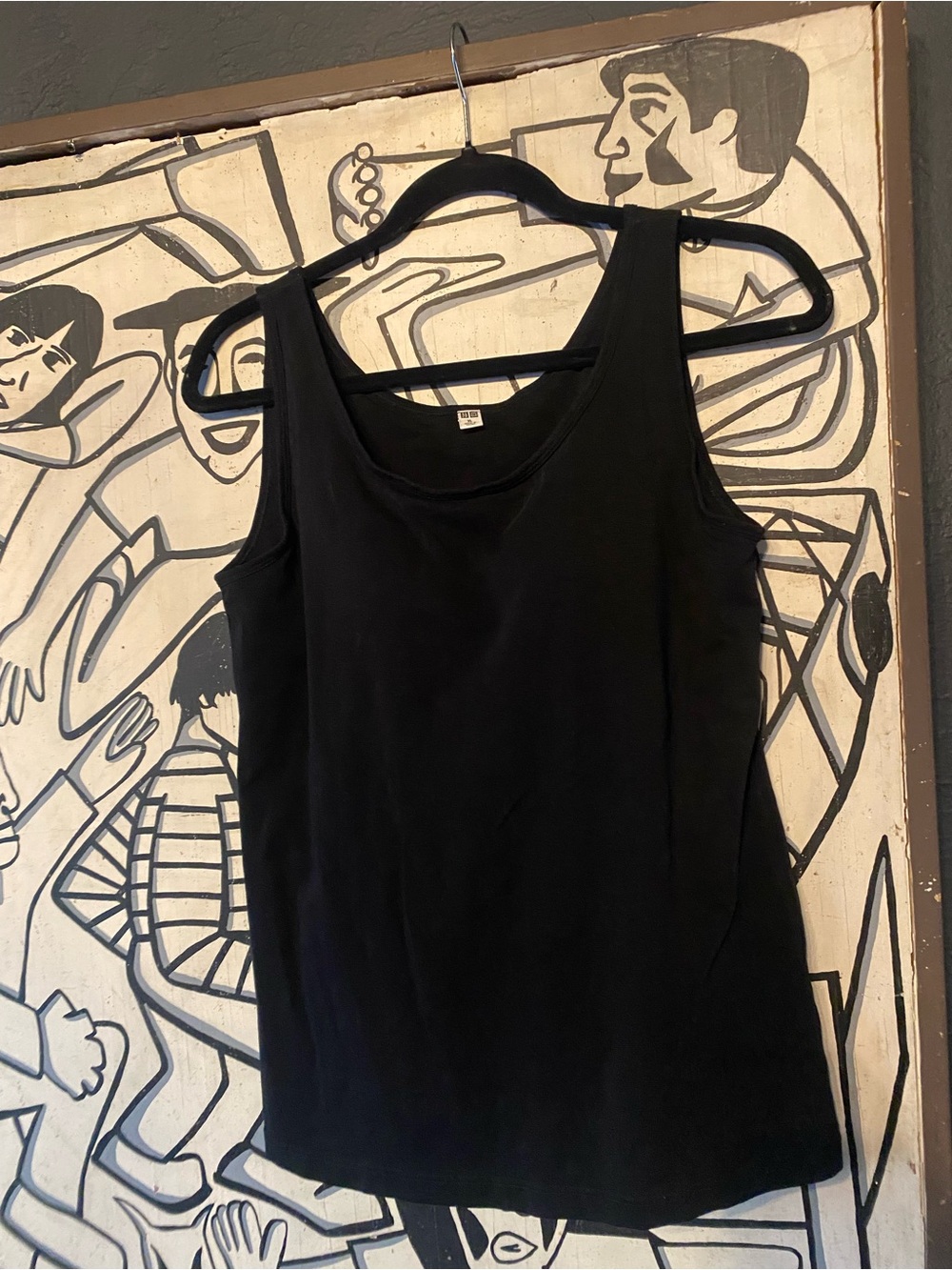 Uniqlo Black Women's Tank Top - Built-in Bra